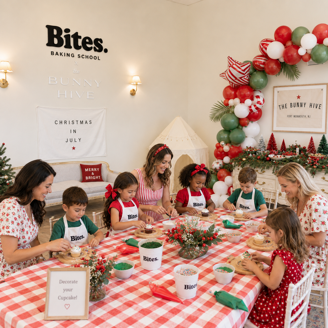 Bites Baking School Christmas in July at the Bunny Hive in Monmouth County, NJ