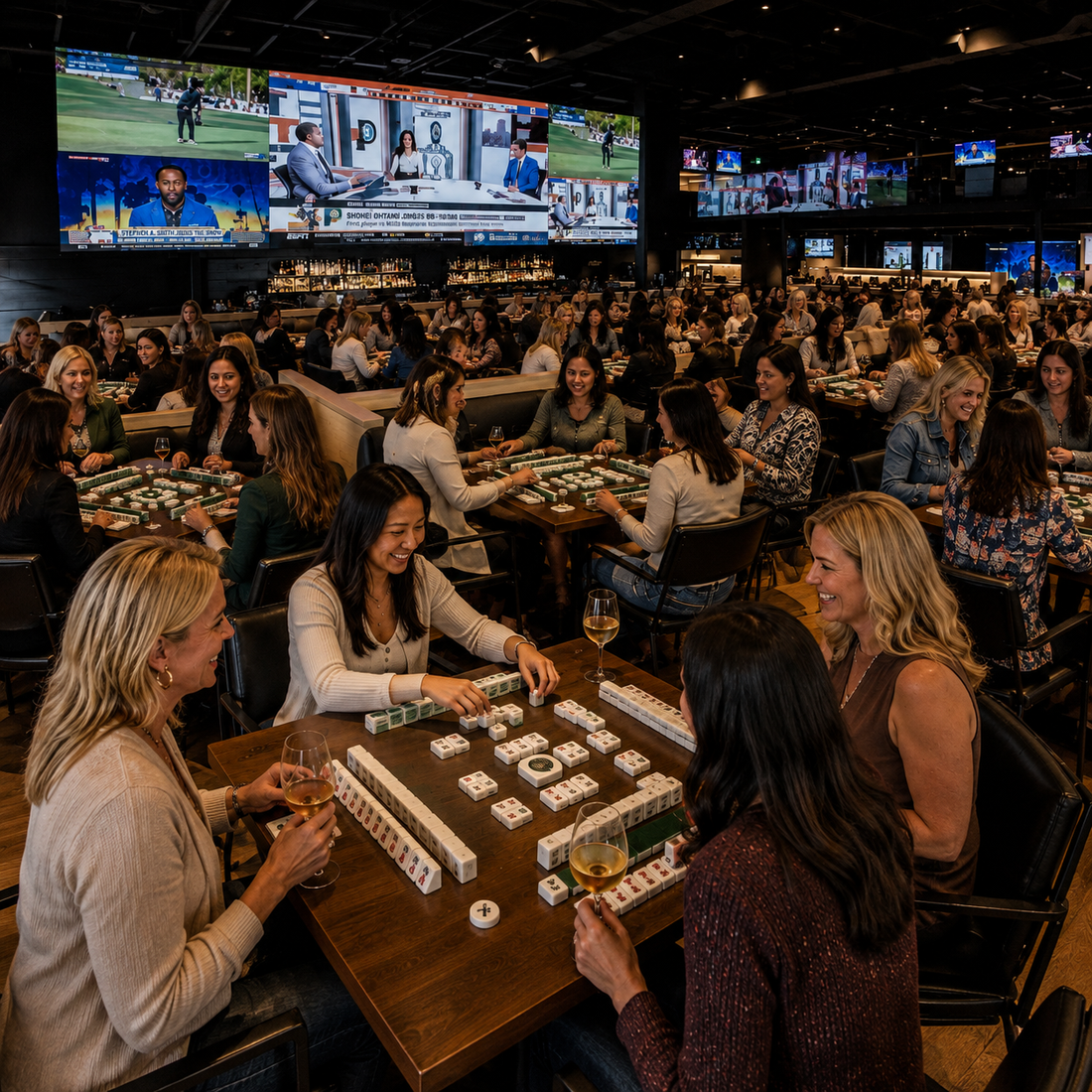 Bites Mahjong open play event at Baseline Social in Monmouth County NJ