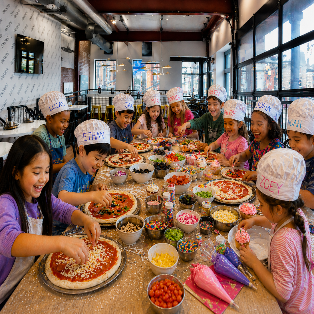 Bites Baking School Pizza Making and Dessert Decorating at Sally Boys Pizza n Monmouth County, NJ